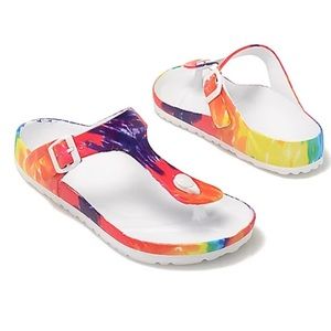 Corky’s TIE DYE JET SKI Buckle Slide Sandals